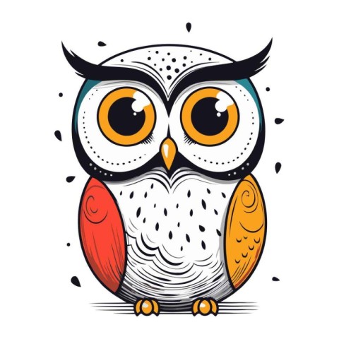 Owl on a white background. Vector illustration for your design.