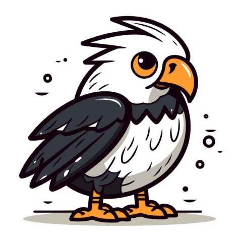 Cartoon eagle character. Vector illustration of a bald eagle mas