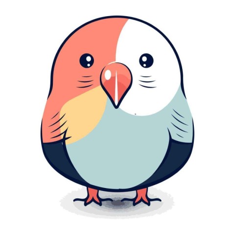 Cute cartoon parrot. Vector illustration isolated on white backg