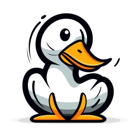 Cute cartoon duck. Vector illustration of a cute cartoon duck.