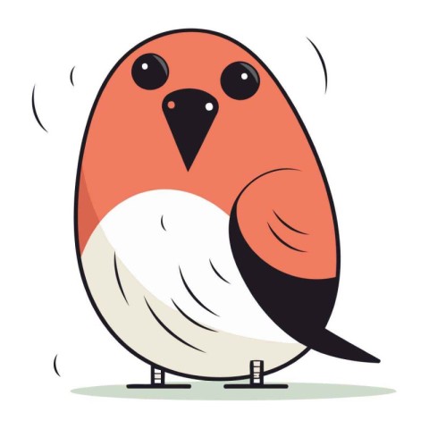 Bullfinch on white background. Vector illustration in cartoon st