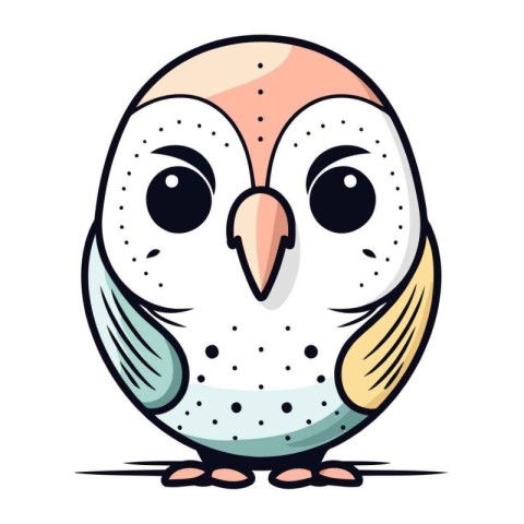 Cute cartoon owl. Vector illustration isolated on a white backgr