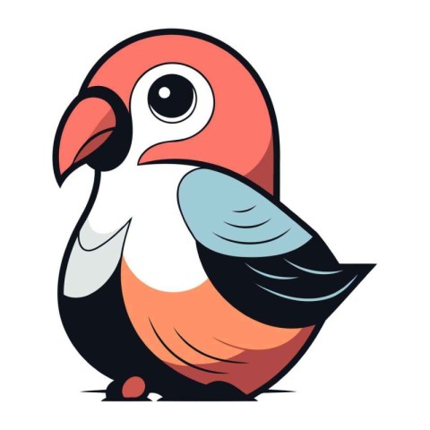 Vector illustration of a cute parrot isolated on a white backgro