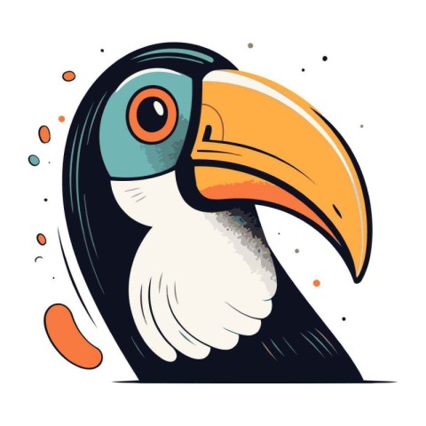 Cartoon toucan. Vector illustration. Isolated on white backgroun