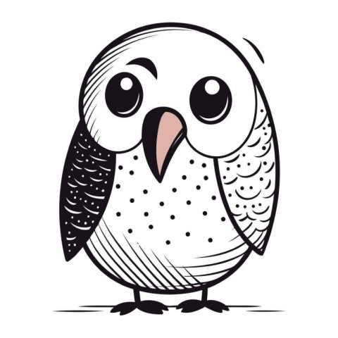 Owl cartoon isolated on a white background. Vector illustration