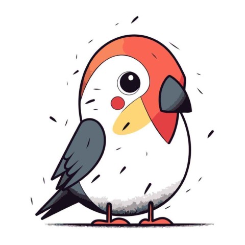 Cute cartoon parrot. Vector illustration isolated on white backg
