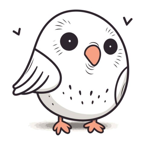 cute cartoon owl on white background. vector illustration. eps