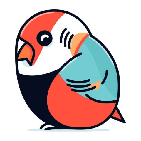 Cute cartoon parrot. Colorful vector illustration in flat style.