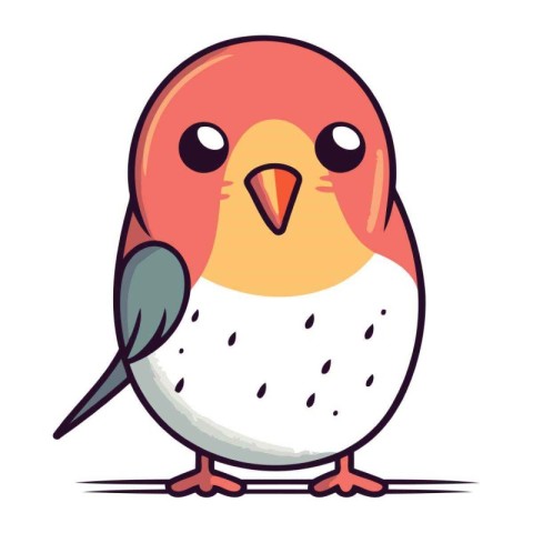 Cute cartoon bird. Vector illustration of a cute little bird.