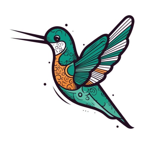 Hummingbird. Colored vector illustration on a white background.