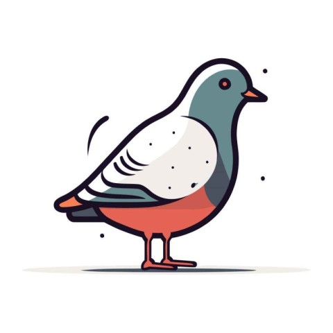 Pigeon vector illustration. Bird doodle clipart.