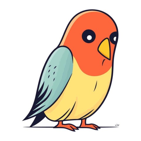 Vector illustration of cute cartoon parrot isolated on a white b