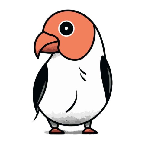 Cartoon penguin. Vector illustration on white background. Isolat