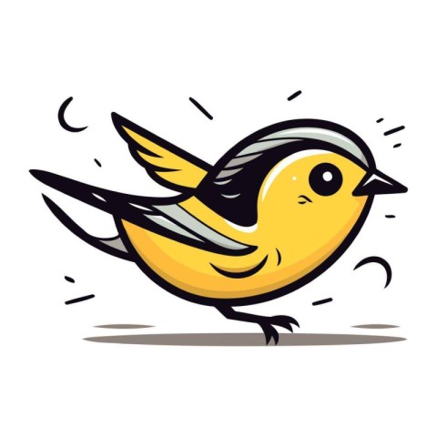 Vector illustration of a cute little bird. Cartoon style. Isolat