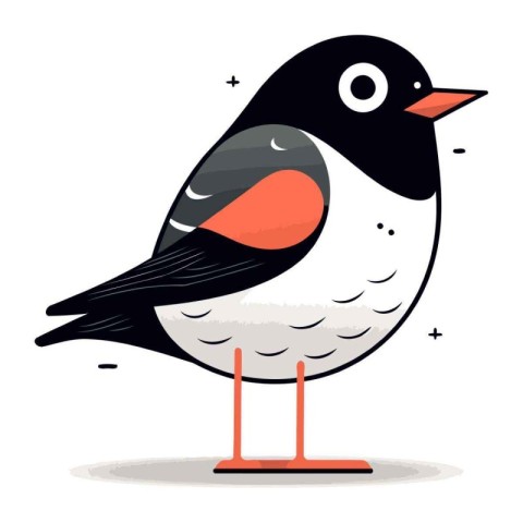 Cute cartoon bullfinch. Vector illustration on white background.