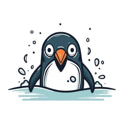 Cute penguin vector illustration isolated on white background. C