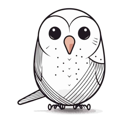 Cute cartoon owl. Vector illustration isolated on a white backgr