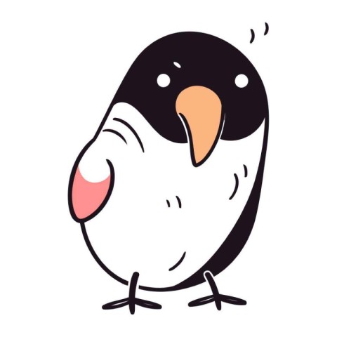 Cute cartoon penguin. Vector illustration on a white background.