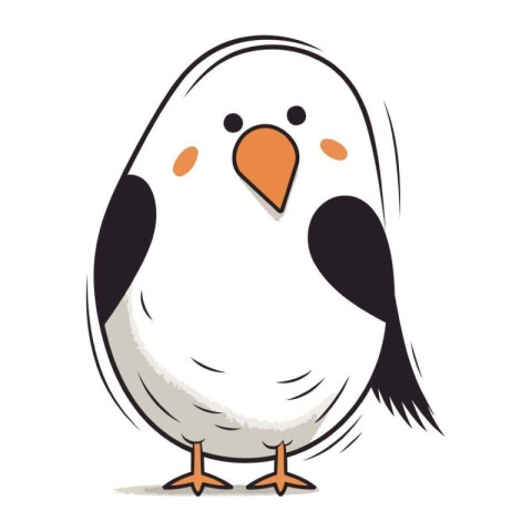 Cute bird vector illustration isolated on white background. Cart