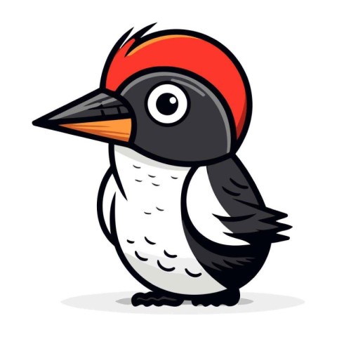 Cute Woodpecker Cartoon Mascot Character Vector Illustration