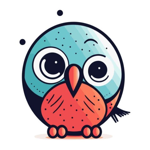 Cute cartoon owl. Vector illustration in flat style. Isolated on