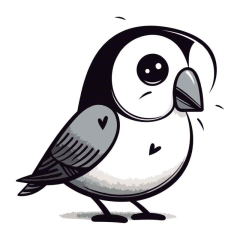 funny cartoon bird on white background. vector illustration. cli