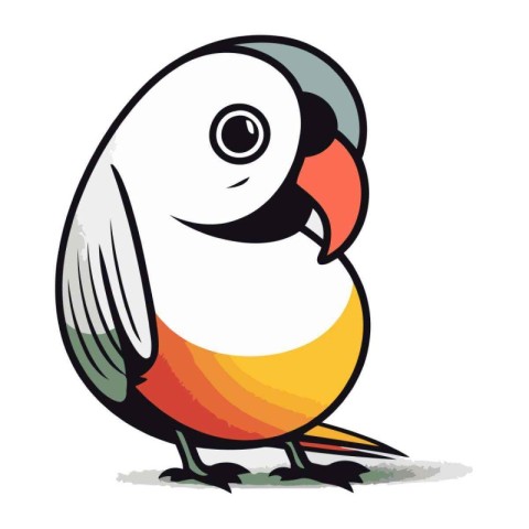 cute parrot isolated on white background. vector illustration ep