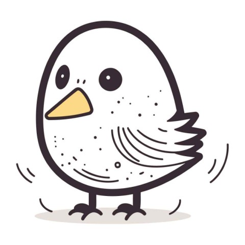 Cute bird cartoon vector illustration. Cute little bird characte