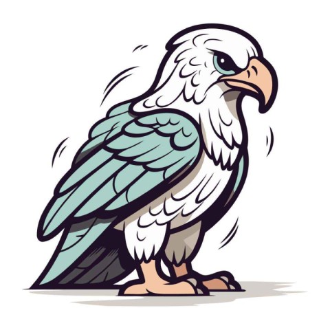 Eagle. Vector illustration isolated on white background. Cartoon