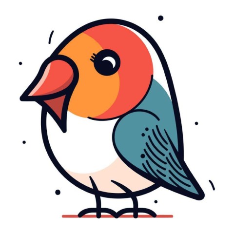 Vector illustration of cute cartoon parrot in flat style. Isolat