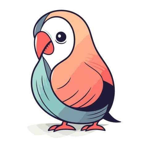 Funny cartoon bird. Vector illustration of a cute little bird.