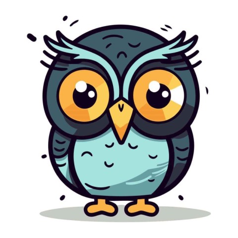 Cute Owl Cartoon Mascot Character Vector Illustration Design.