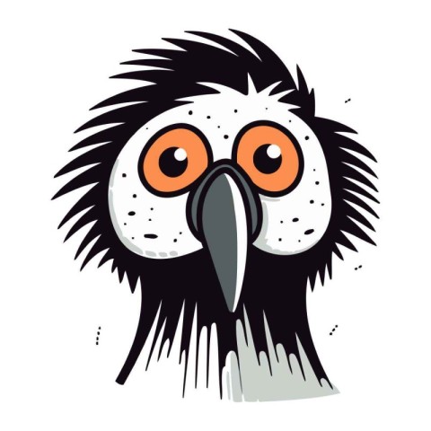 Cute cartoon crow. Vector illustration isolated on a white backg