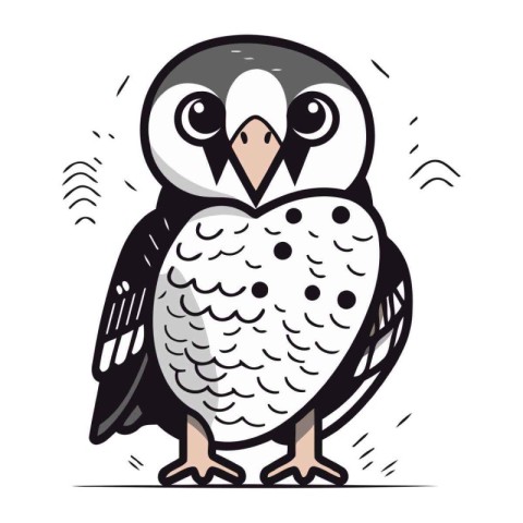 Cute cartoon owl. Vector illustration isolated on a white backgr