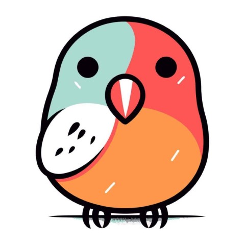 Cute cartoon bird on white background. Vector illustration for y