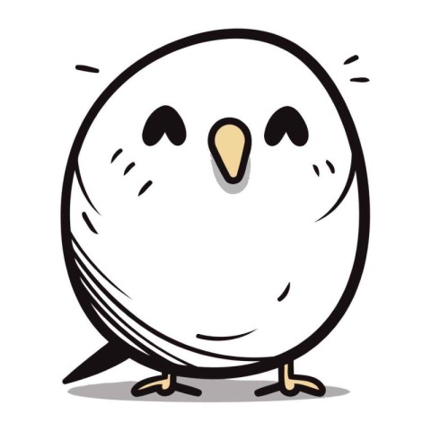 Cute cartoon owl on white background. Vector illustration in car