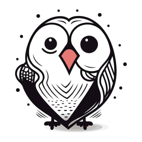 Cute owl isolated on white background. Vector illustration EPS 1