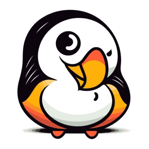 cute penguin cartoon on white background. vector illustration. e