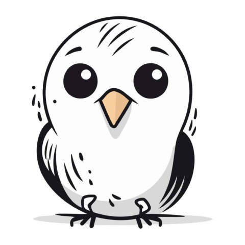 Cute cartoon owl. Vector illustration isolated on a white backgr