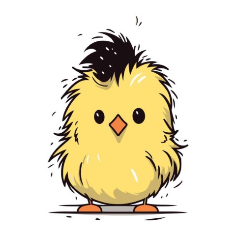 Cute little chick isolated on a white background. Vector illustr