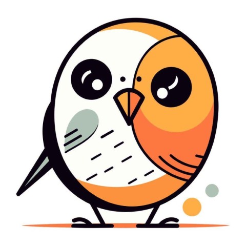 Cute cartoon bird. Vector illustration of a cute little bird.