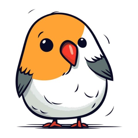 Illustration of a cute little bird isolated on a white backgroun