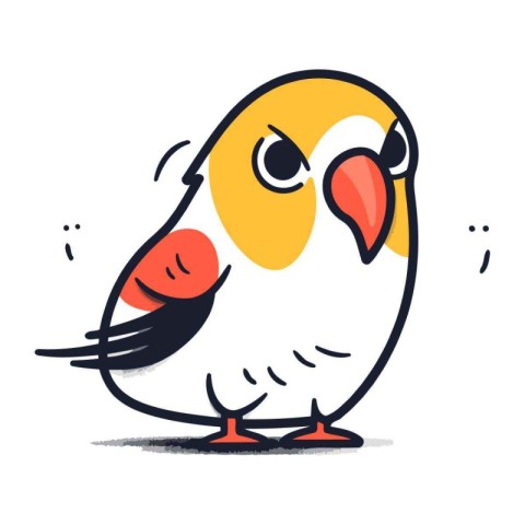 Cute cartoon parrot on a white background. Vector illustration.