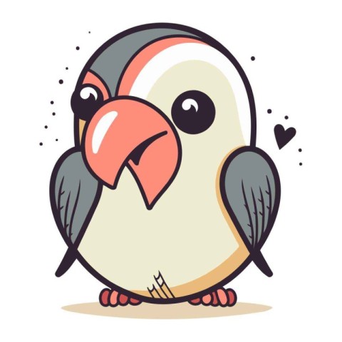 Vector illustration of cute cartoon penguin. Isolated on white b