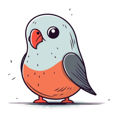 Cute cartoon parrot. Vector illustration on a white background.