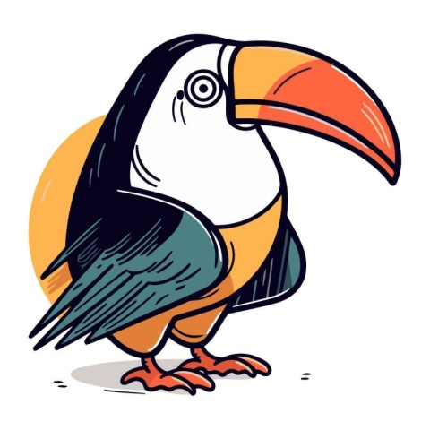 Toucan. Vector illustration of a toucan in cartoon style.