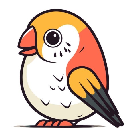 Cute cartoon parrot. Vector illustration isolated on white backg