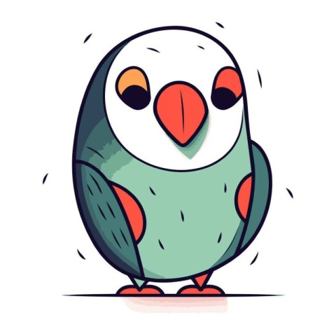 Cute cartoon parrot. Vector illustration in flat design style.