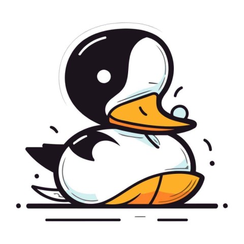 Duck icon. Vector illustration of a duck. Cartoon style.