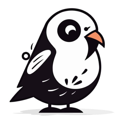 Cute penguin cartoon vector illustration isolated on a white bac